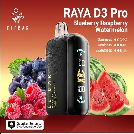 Elf Bar Raya D3 Pro 30K Blueberry Raspberry Watermelon - Vape Shop Jaipur