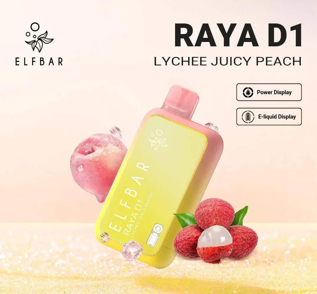 ELF BAR RAYA D1 – Lychee Juicy Peach - Vape Shop Jaipur