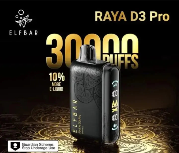 ELF BAR RAYA D3 PRO 30K PUFFS DISPOSABLE VAPE 10% More E-Liquid - Best Vape Shop in Jaipur